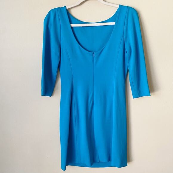 Tibi | Turquoise Blue Sheath Dress Puff Shoulders Medium NWT - Picture 3 of 6